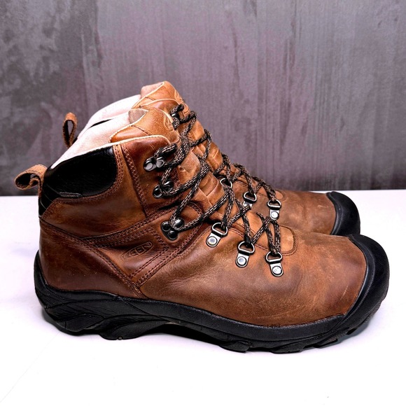 Keen Other - Keen Pyrenees Hiking Boots Mens 11 Brown Leather Waterproof Lace Up Outdoor